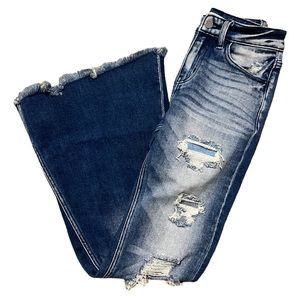 KanCan Signature High Rise Distressed Flare Jean Size 24